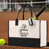 Tennis Tote Bag Custom Tennis Tote Bag Tennis Sport Gift for Her Personalized Tennis Bag Tennis Love Bag Tennis Coach Gift Canvas Tote Bag - Aaria Tees Aaria Tees
