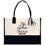 Tennis Tote Bag Custom Tennis Tote Bag Tennis Sport Gift for Her Personalized Tennis Bag Tennis Love Bag Tennis Coach Gift Canvas Tote Bag - Aaria Tees Aaria Tees