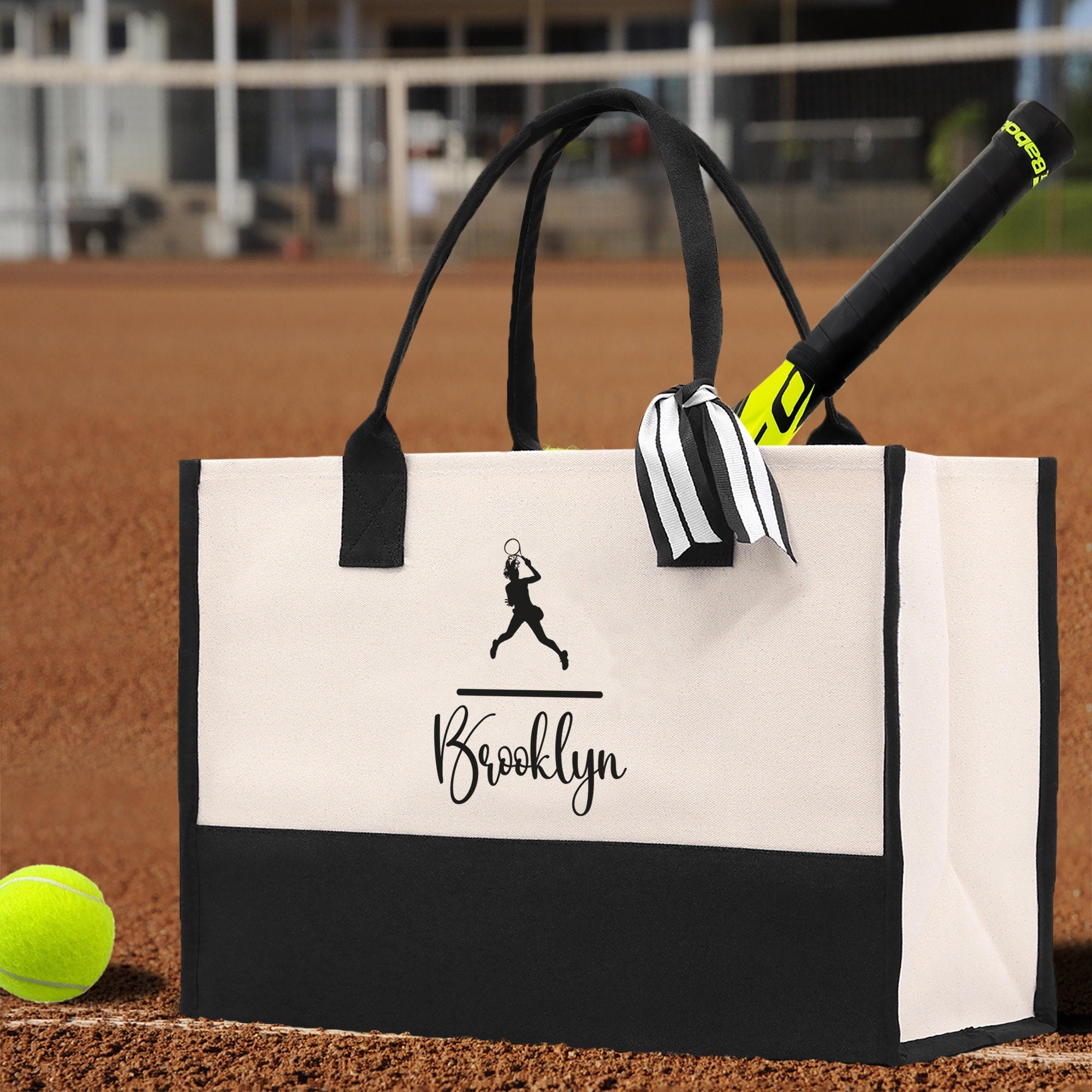 Tennis Tote Bag Custom Tennis Tote Bag Tennis Sport Gift for Her Personalized Tennis Bag Tennis Love Bag Tennis Coach Gift Canvas Tote Bag - Aaria Tees Aaria Tees