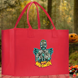 Halloween Trick or Treat Tote Bag Halloween Tote Bag for Kids Halloween Gift Halloween Candy Bag Halloween Doodles Cute Canvas Tote Bag - Aaria Tees Aaria Tees