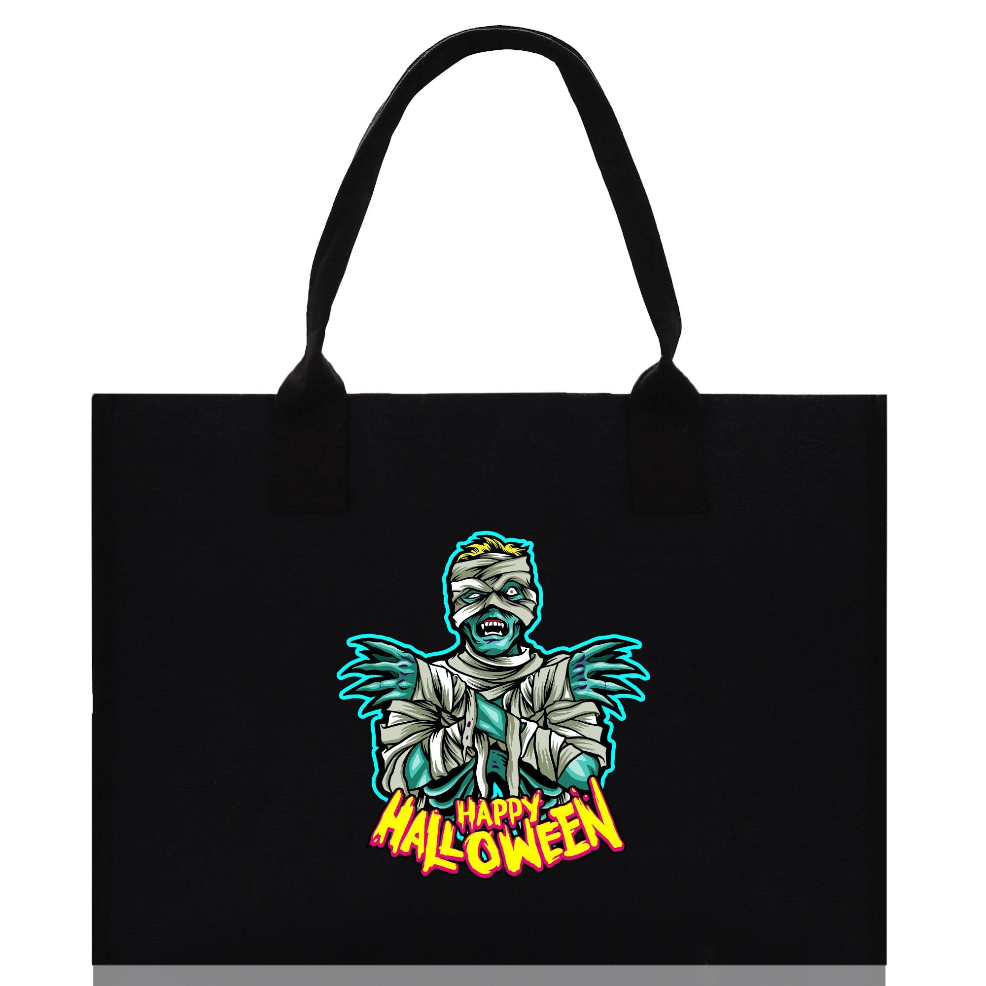 Halloween Trick or Treat Tote Bag Halloween Tote Bag for Kids Halloween Gift Halloween Candy Bag Halloween Doodles Cute Canvas Tote Bag - Aaria Tees Aaria Tees