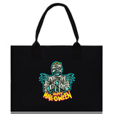 Halloween Trick or Treat Tote Bag Halloween Tote Bag for Kids Halloween Gift Halloween Candy Bag Halloween Doodles Cute Canvas Tote Bag - Aaria Tees Aaria Tees