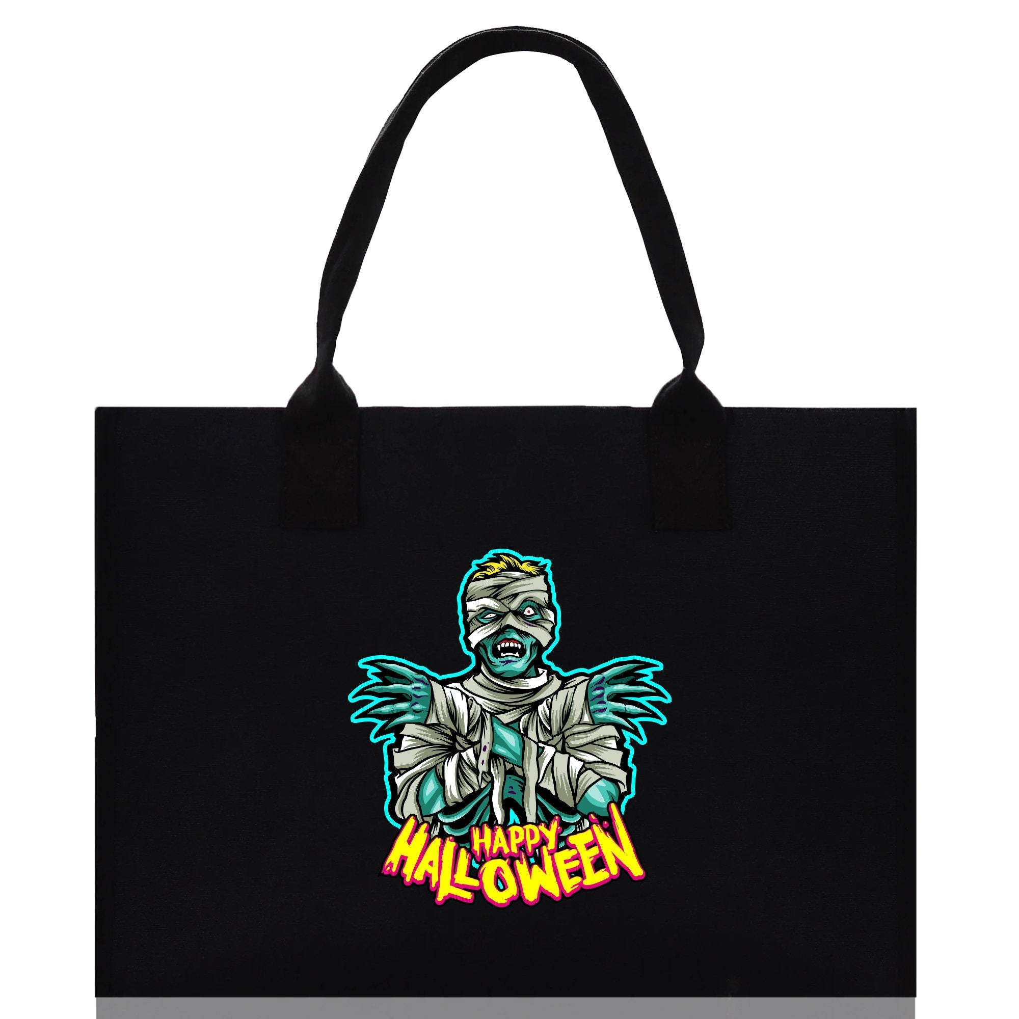 Halloween Trick or Treat Tote Bag Halloween Tote Bag for Kids Halloween Gift Halloween Candy Bag Halloween Doodles Cute Canvas Tote Bag - Aaria Tees Aaria Tees