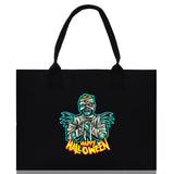 Halloween Trick or Treat Tote Bag Halloween Tote Bag for Kids Halloween Gift Halloween Candy Bag Halloween Doodles Cute Canvas Tote Bag - Aaria Tees Aaria Tees