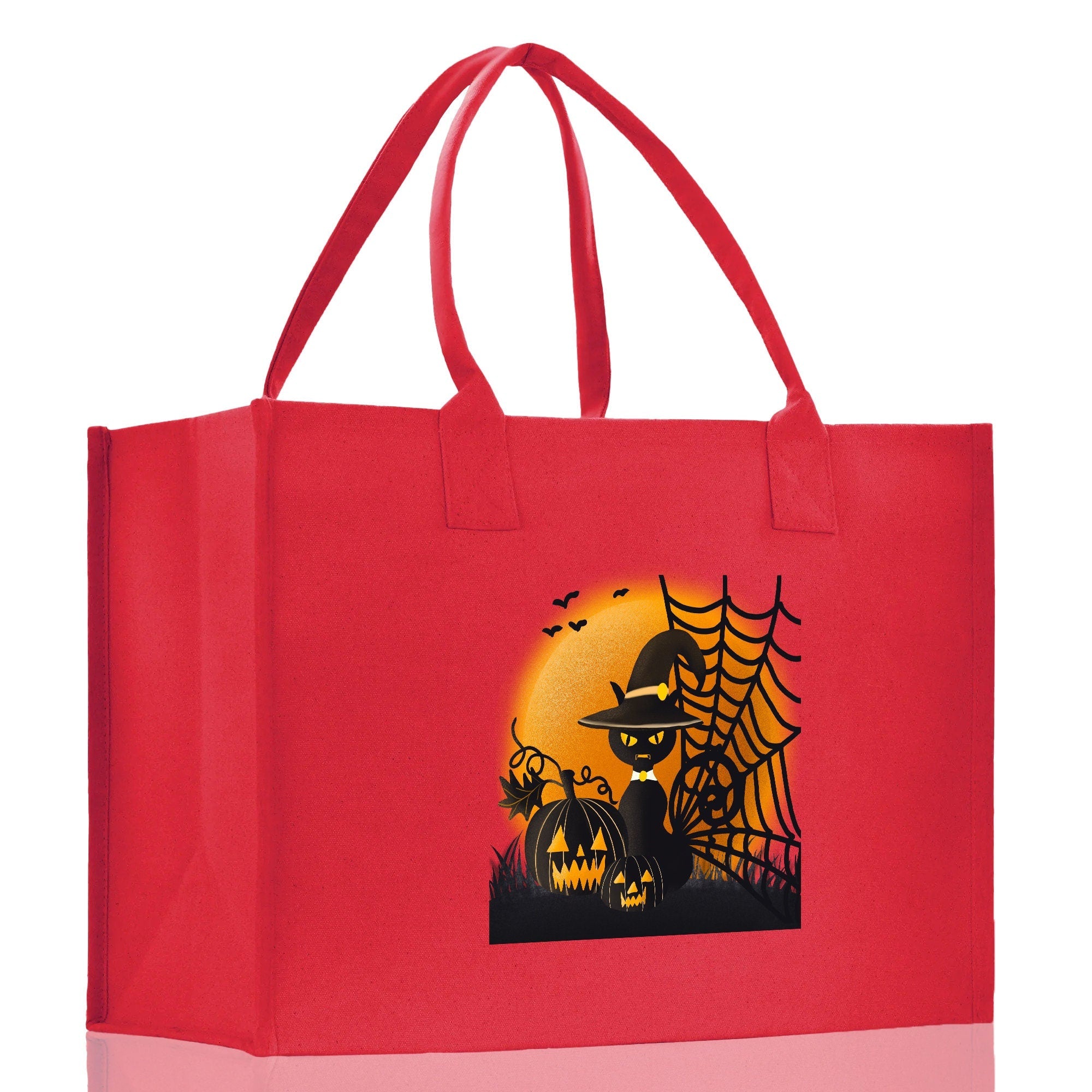 Halloween Trick or Treat Tote Bag Halloween Tote Bag for Kids Halloween Gift Halloween Candy Bag Halloween Doodles Cute Canvas Tote Bag - Aaria Tees Aaria Tees