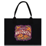 Halloween Trick or Treat Tote Bag Halloween Tote Bag for Kids Halloween Gift Halloween Candy Bag Halloween Doodles Cute Canvas Tote Bag - Aaria Tees Aaria Tees