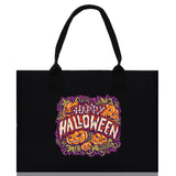 Halloween Trick or Treat Tote Bag Halloween Tote Bag for Kids Halloween Gift Halloween Candy Bag Halloween Doodles Cute Canvas Tote Bag - Aaria Tees Aaria Tees