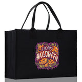 Halloween Trick or Treat Tote Bag Halloween Tote Bag for Kids Halloween Gift Halloween Candy Bag Halloween Doodles Cute Canvas Tote Bag - Aaria Tees Aaria Tees