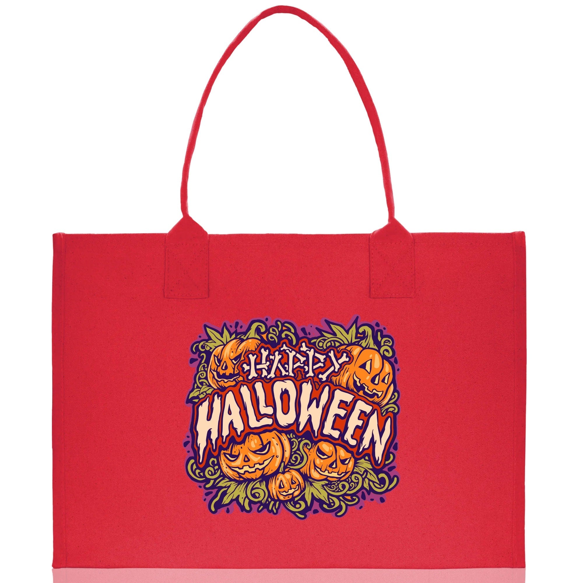 Halloween Trick or Treat Tote Bag Halloween Tote Bag for Kids Halloween Gift Halloween Candy Bag Halloween Doodles Cute Canvas Tote Bag - Aaria Tees Aaria Tees
