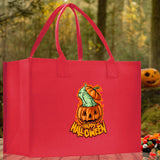 Halloween Trick or Treat Tote Bag Halloween Tote Bag for Kids Halloween Gift Halloween Candy Bag Halloween Doodles Cute Canvas Tote Bag - Aaria Tees Aaria Tees
