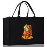 Halloween Trick or Treat Tote Bag Halloween Tote Bag for Kids Halloween Gift Halloween Candy Bag Halloween Doodles Cute Canvas Tote Bag - Aaria Tees Aaria Tees