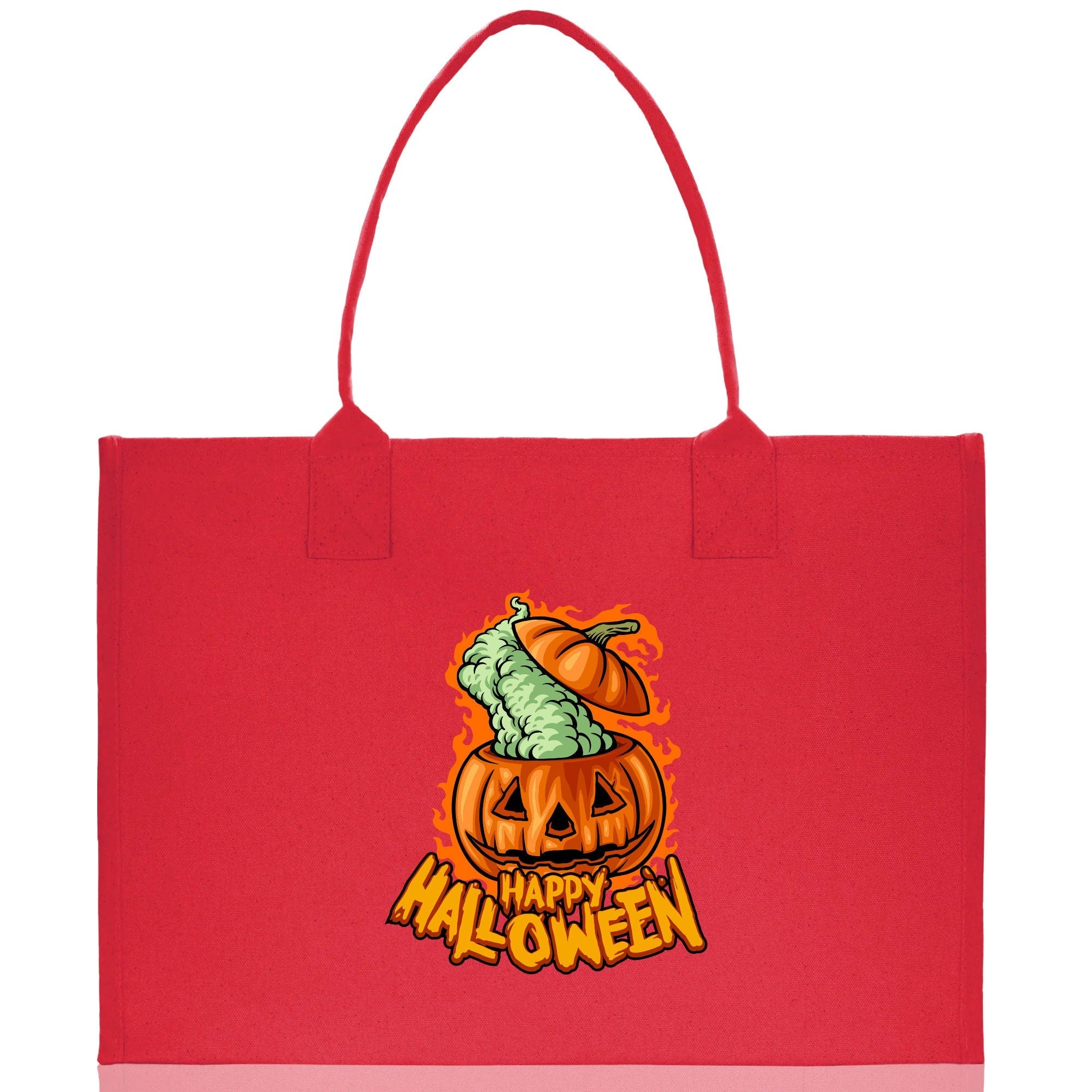 Halloween Trick or Treat Tote Bag Halloween Tote Bag for Kids Halloween Gift Halloween Candy Bag Halloween Doodles Cute Canvas Tote Bag - Aaria Tees Aaria Tees