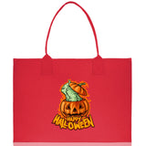 Halloween Trick or Treat Tote Bag Halloween Tote Bag for Kids Halloween Gift Halloween Candy Bag Halloween Doodles Cute Canvas Tote Bag - Aaria Tees Aaria Tees