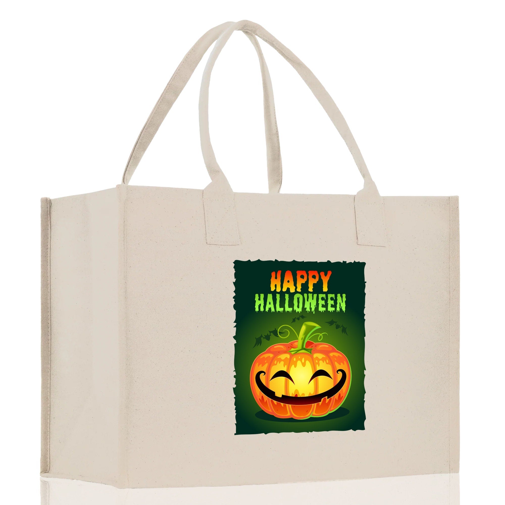 Halloween Trick or Treat Tote Bag Halloween Tote Bag for Kids Halloween Gift Halloween Candy Bag Halloween Doodles Cute Canvas Tote Bag - Aaria Tees Aaria Tees