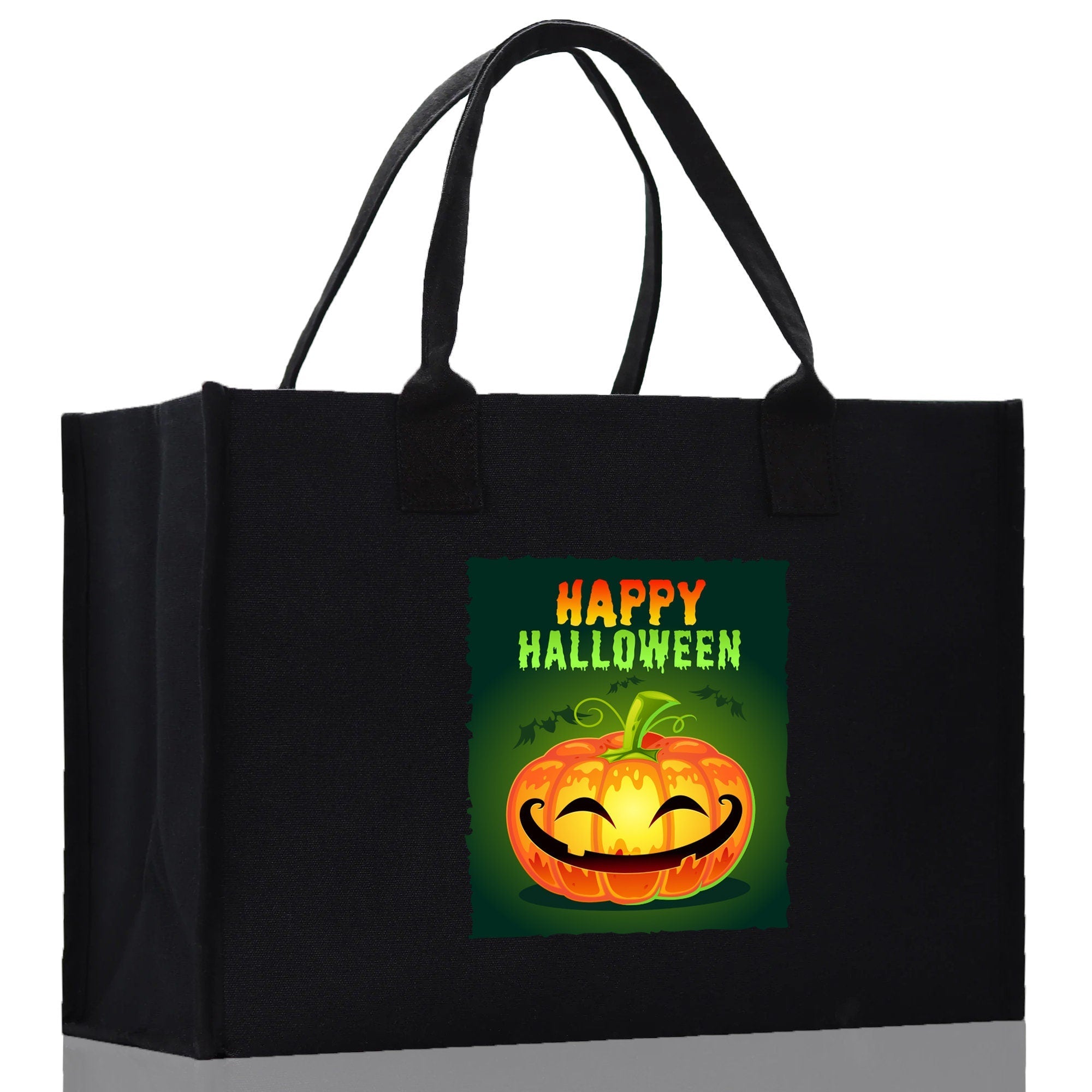 Halloween Trick or Treat Tote Bag Halloween Tote Bag for Kids Halloween Gift Halloween Candy Bag Halloween Doodles Cute Canvas Tote Bag - Aaria Tees Aaria Tees