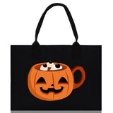 Halloween Trick or Treat Tote Bag Halloween Tote Bag for Kids Halloween Gift Halloween Candy Bag Halloween Doodles Cute Canvas Tote Bag - Aaria Tees Aaria Tees