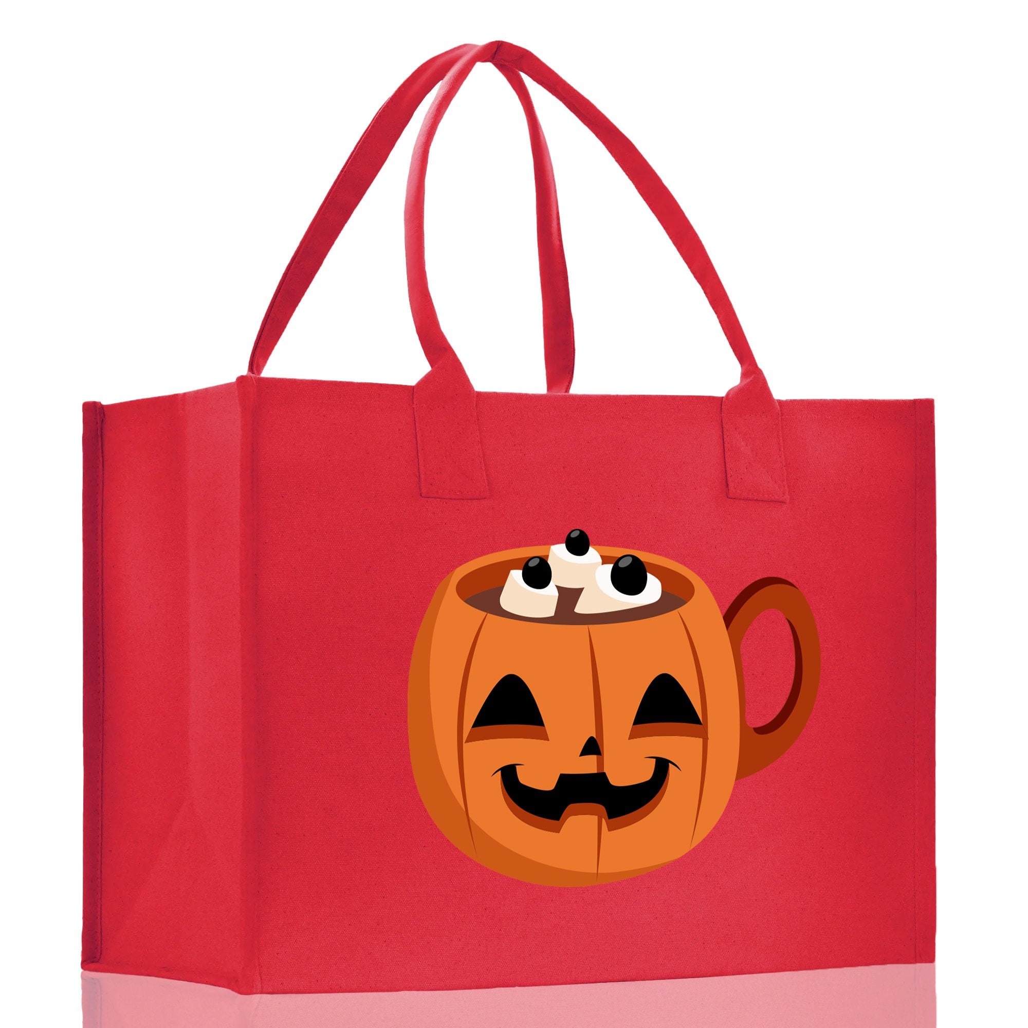 Halloween Trick or Treat Tote Bag Halloween Tote Bag for Kids Halloween Gift Halloween Candy Bag Halloween Doodles Cute Canvas Tote Bag - Aaria Tees Aaria Tees