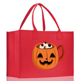 Halloween Trick or Treat Tote Bag Halloween Tote Bag for Kids Halloween Gift Halloween Candy Bag Halloween Doodles Cute Canvas Tote Bag - Aaria Tees Aaria Tees