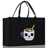Halloween Trick or Treat Tote Bag Halloween Tote Bag for Kids Halloween Gift Halloween Candy Bag Halloween Doodles Cute Canvas Tote Bag - Aaria Tees Aaria Tees