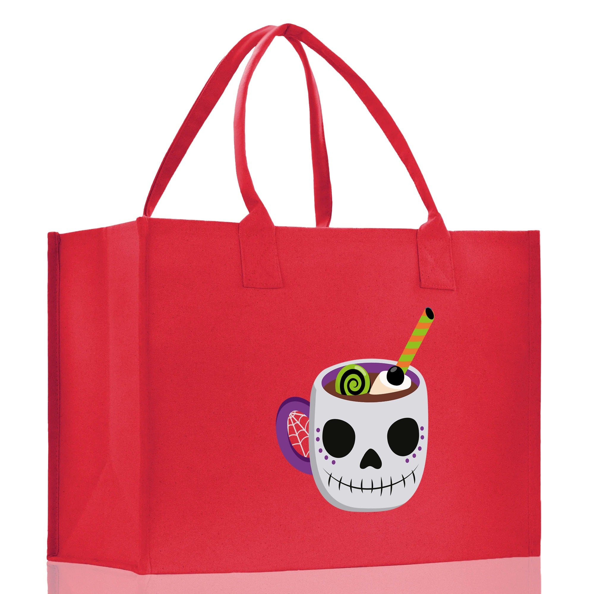 Halloween Trick or Treat Tote Bag Halloween Tote Bag for Kids Halloween Gift Halloween Candy Bag Halloween Doodles Cute Canvas Tote Bag - Aaria Tees Aaria Tees
