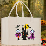 Halloween Trick or Treat Tote Bag Halloween Tote Bag for Kids Halloween Gift Halloween Candy Bag Halloween Doodles Cute Canvas Tote Bag - Aaria Tees Aaria Tees
