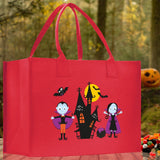 Halloween Trick or Treat Tote Bag Halloween Tote Bag for Kids Halloween Gift Halloween Candy Bag Halloween Doodles Cute Canvas Tote Bag - Aaria Tees Aaria Tees