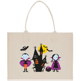 Halloween Trick or Treat Tote Bag Halloween Tote Bag for Kids Halloween Gift Halloween Candy Bag Halloween Doodles Cute Canvas Tote Bag - Aaria Tees Aaria Tees