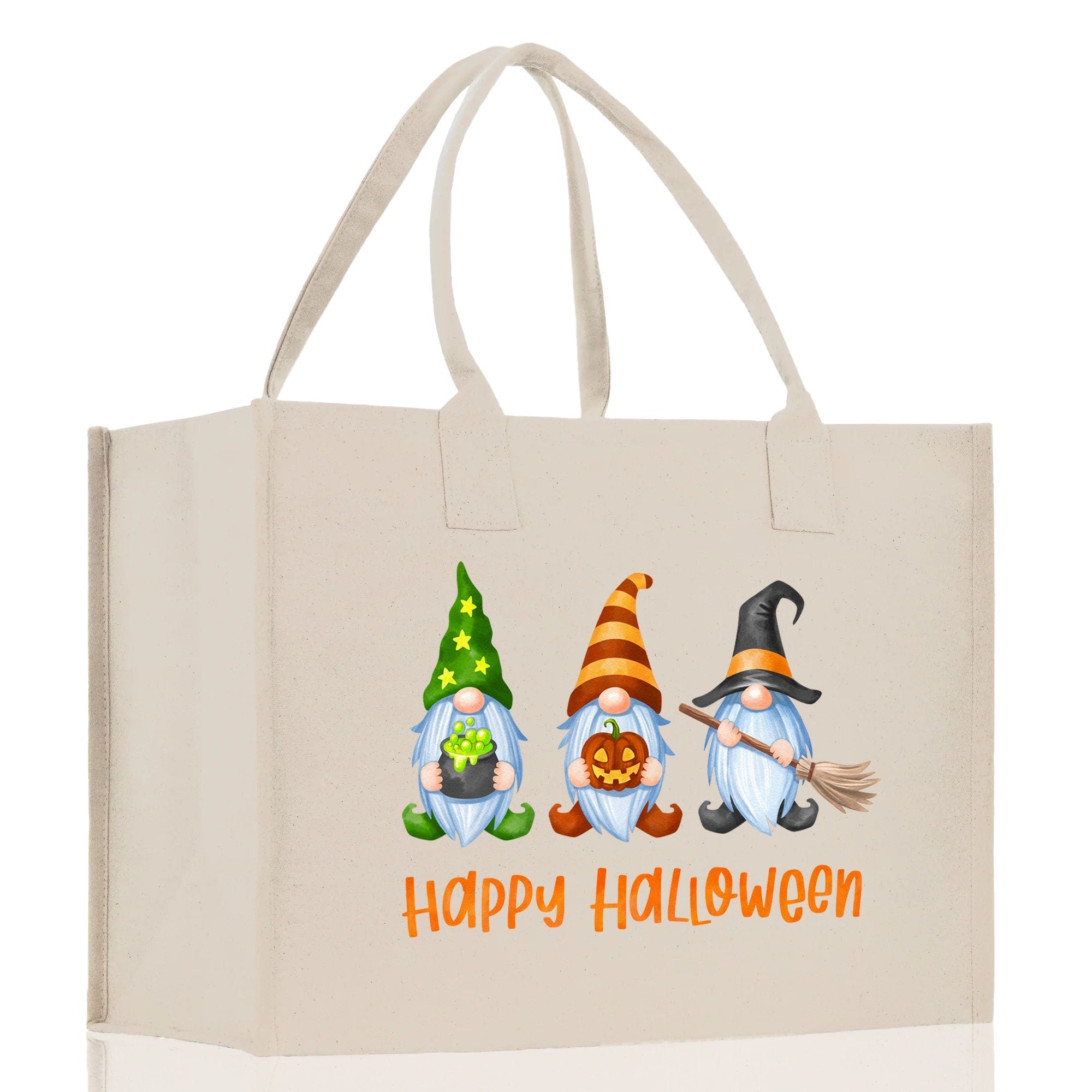 Halloween Trick or Treat Tote Bag Halloween Tote Bag for Kids Halloween Gift Halloween Candy Bag Halloween Doodles Cute Canvas Tote Bag - Aaria Tees Aaria Tees