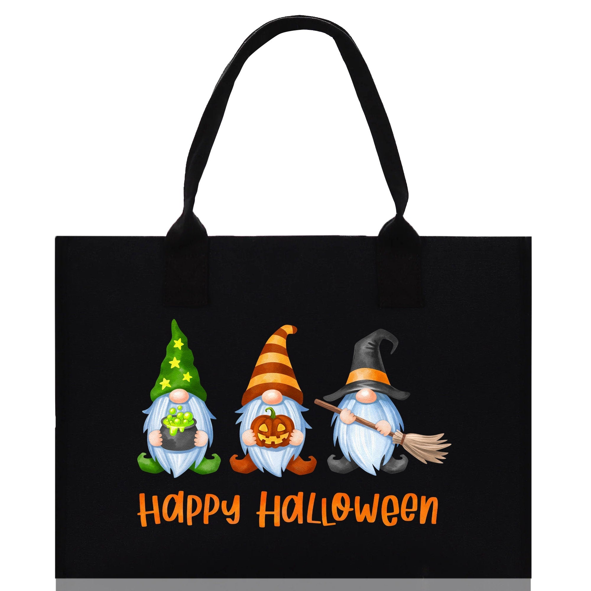 Halloween Trick or Treat Tote Bag Halloween Tote Bag for Kids Halloween Gift Halloween Candy Bag Halloween Doodles Cute Canvas Tote Bag - Aaria Tees Aaria Tees