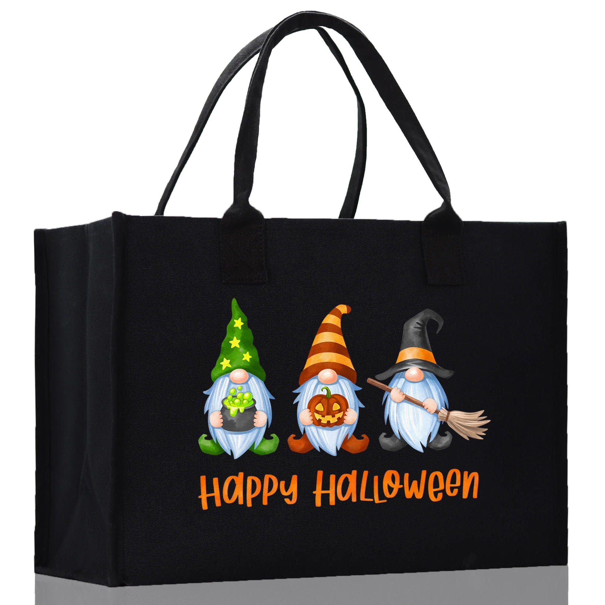 Halloween Trick or Treat Tote Bag Halloween Tote Bag for Kids Halloween Gift Halloween Candy Bag Halloween Doodles Cute Canvas Tote Bag - Aaria Tees Aaria Tees