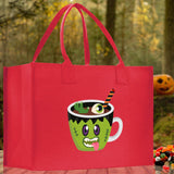 Halloween Trick or Treat Tote Bag Halloween Tote Bag for Kids Halloween Gift Halloween Candy Bag Halloween Doodles Cute Canvas Tote Bag - Aaria Tees Aaria Tees