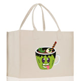 Halloween Trick or Treat Tote Bag Halloween Tote Bag for Kids Halloween Gift Halloween Candy Bag Halloween Doodles Cute Canvas Tote Bag - Aaria Tees Aaria Tees