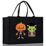 Halloween Trick or Treat Tote Bag Halloween Tote Bag for Kids Halloween Gift Halloween Candy Bag Halloween Doodles Cute Canvas Tote Bag - Aaria Tees Aaria Tees