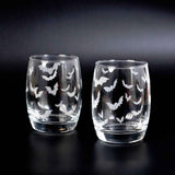 Halloween Bat Whiskey Glasses Aaria Tees