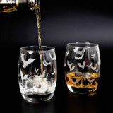 Halloween Bat Whiskey Glasses Aaria Tees