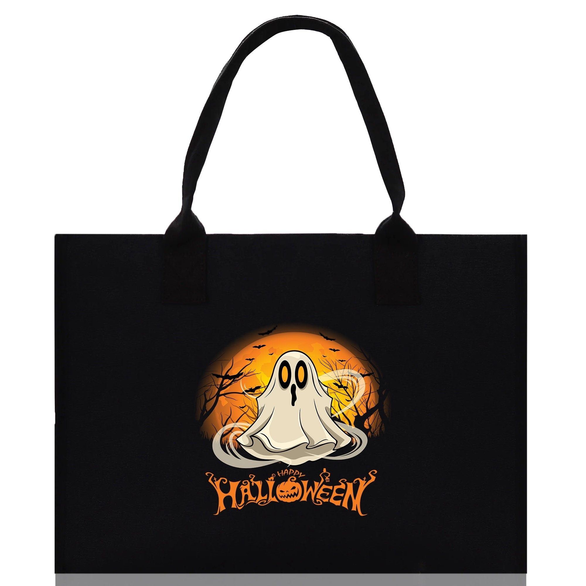 Halloween Trick or Treat Tote Bag Halloween Tote Bag for Kids Halloween Gift Halloween Candy Bag Halloween Doodles Cute Canvas Tote Bag - Aaria Tees Aaria Tees
