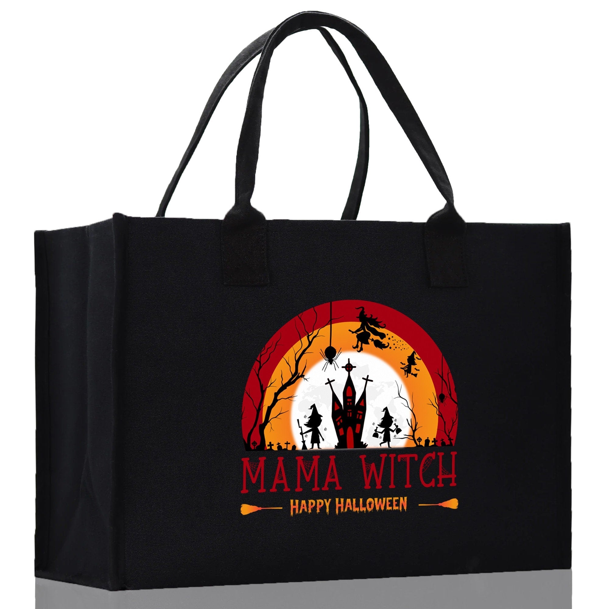 Halloween Trick or Treat Tote Bag Halloween Tote Bag for Kids Halloween Gift Halloween Candy Bag Halloween Doodles Cute Canvas Tote Bag - Aaria Tees Aaria Tees