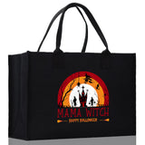 Halloween Trick or Treat Tote Bag Halloween Tote Bag for Kids Halloween Gift Halloween Candy Bag Halloween Doodles Cute Canvas Tote Bag - Aaria Tees Aaria Tees