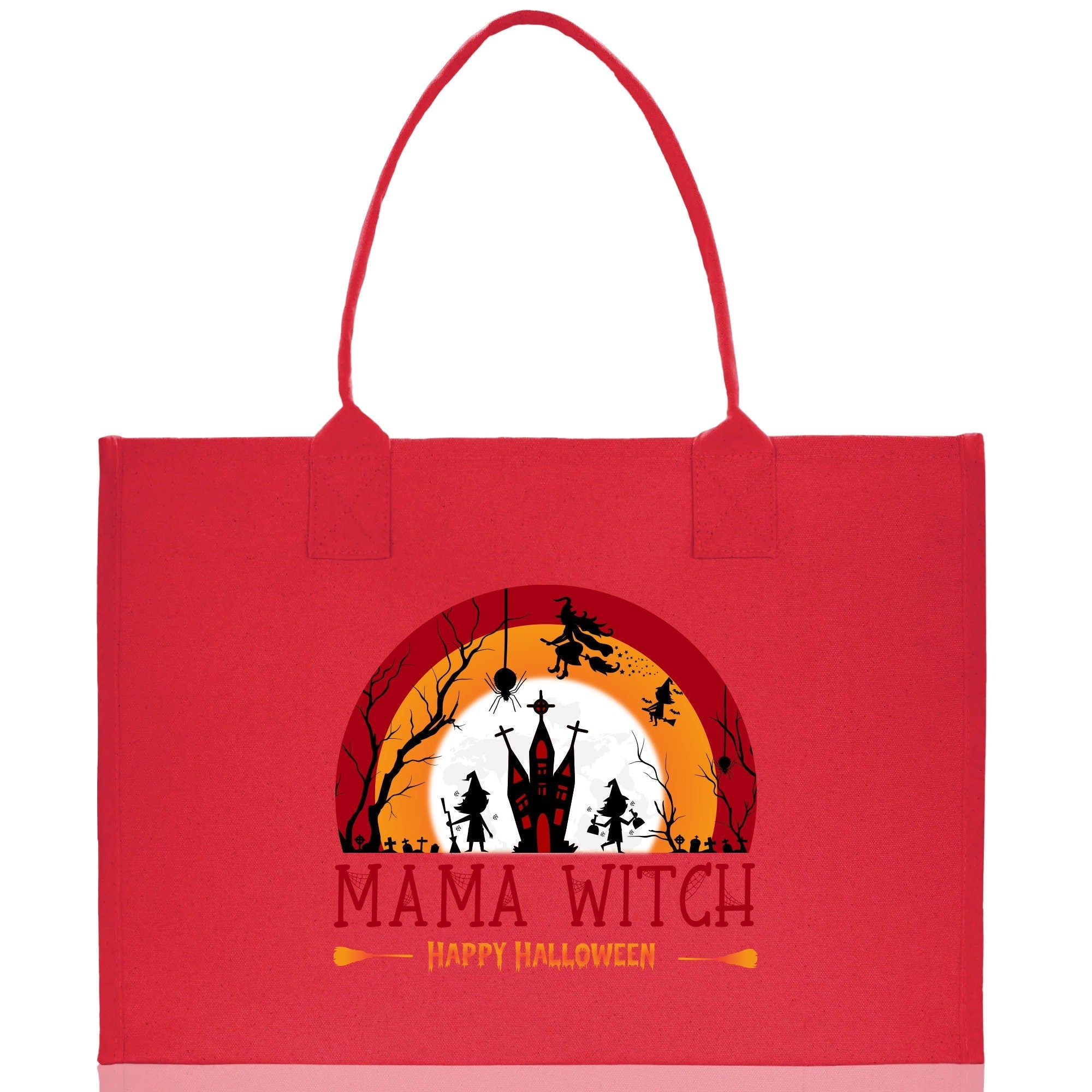 Halloween Trick or Treat Tote Bag Halloween Tote Bag for Kids Halloween Gift Halloween Candy Bag Halloween Doodles Cute Canvas Tote Bag - Aaria Tees Aaria Tees