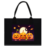 Halloween Trick or Treat Tote Bag Halloween Tote Bag for Kids Halloween Gift Halloween Candy Bag Halloween Doodles Cute Canvas Tote Bag - Aaria Tees Aaria Tees