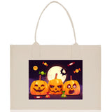 Halloween Trick or Treat Tote Bag Halloween Tote Bag for Kids Halloween Gift Halloween Candy Bag Halloween Doodles Cute Canvas Tote Bag - Aaria Tees Aaria Tees