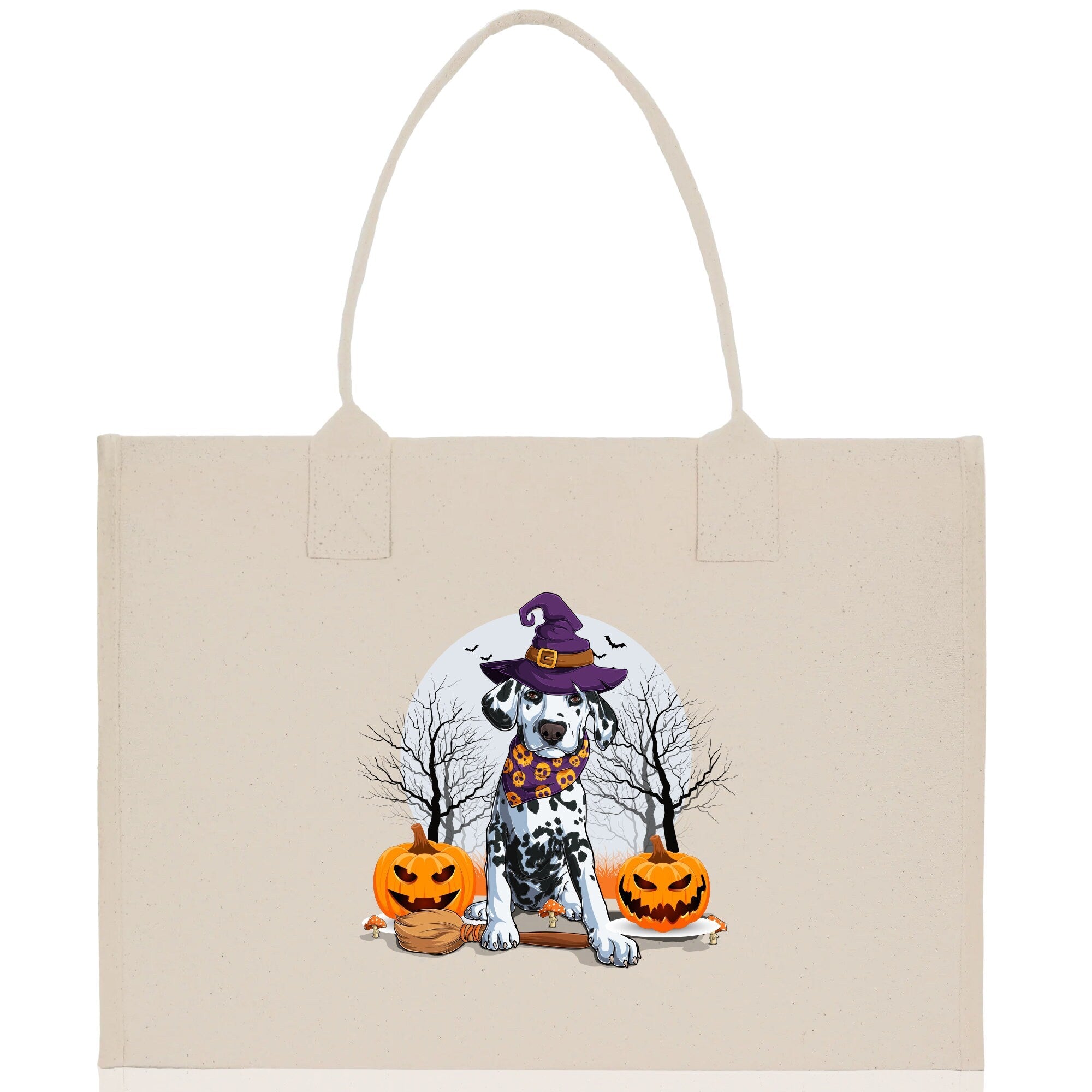 Halloween Trick or Treat Tote Bag Halloween Tote Bag for Kids Halloween Gift Halloween Candy Bag Halloween Doodles Cute Canvas Tote Bag - Aaria Tees Aaria Tees
