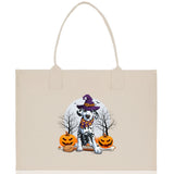 Halloween Trick or Treat Tote Bag Halloween Tote Bag for Kids Halloween Gift Halloween Candy Bag Halloween Doodles Cute Canvas Tote Bag - Aaria Tees Aaria Tees