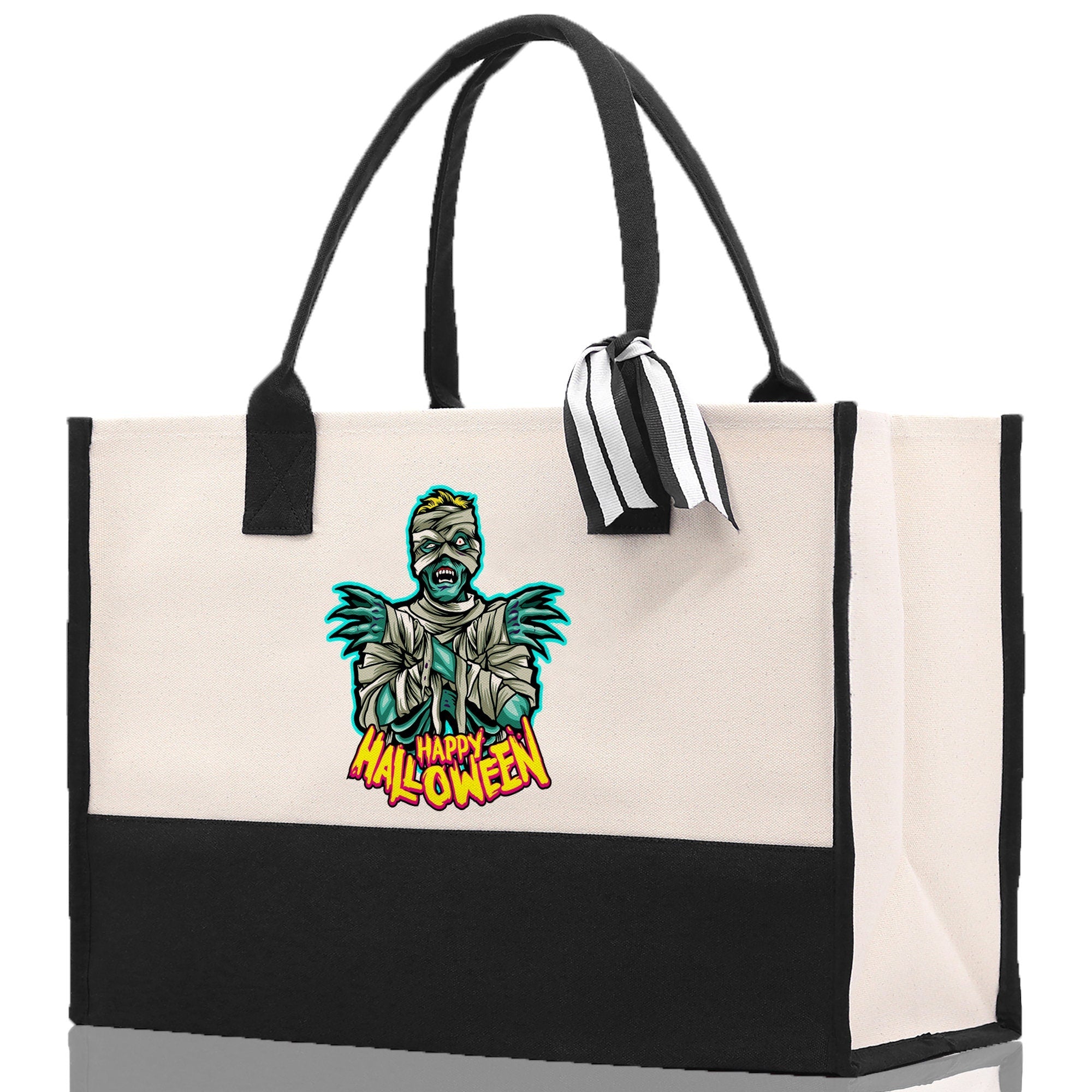 Halloween Trick or Treat Tote Bag Halloween Tote Bag for Kids Halloween Gift Halloween Candy Bag Halloween Doodles Cute Canvas Tote Bag - Aaria Tees Aaria Tees