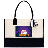 Halloween Trick or Treat Tote Bag Halloween Tote Bag for Kids Halloween Gift Halloween Candy Bag Halloween Doodles Cute Canvas Tote Bag - Aaria Tees Aaria Tees