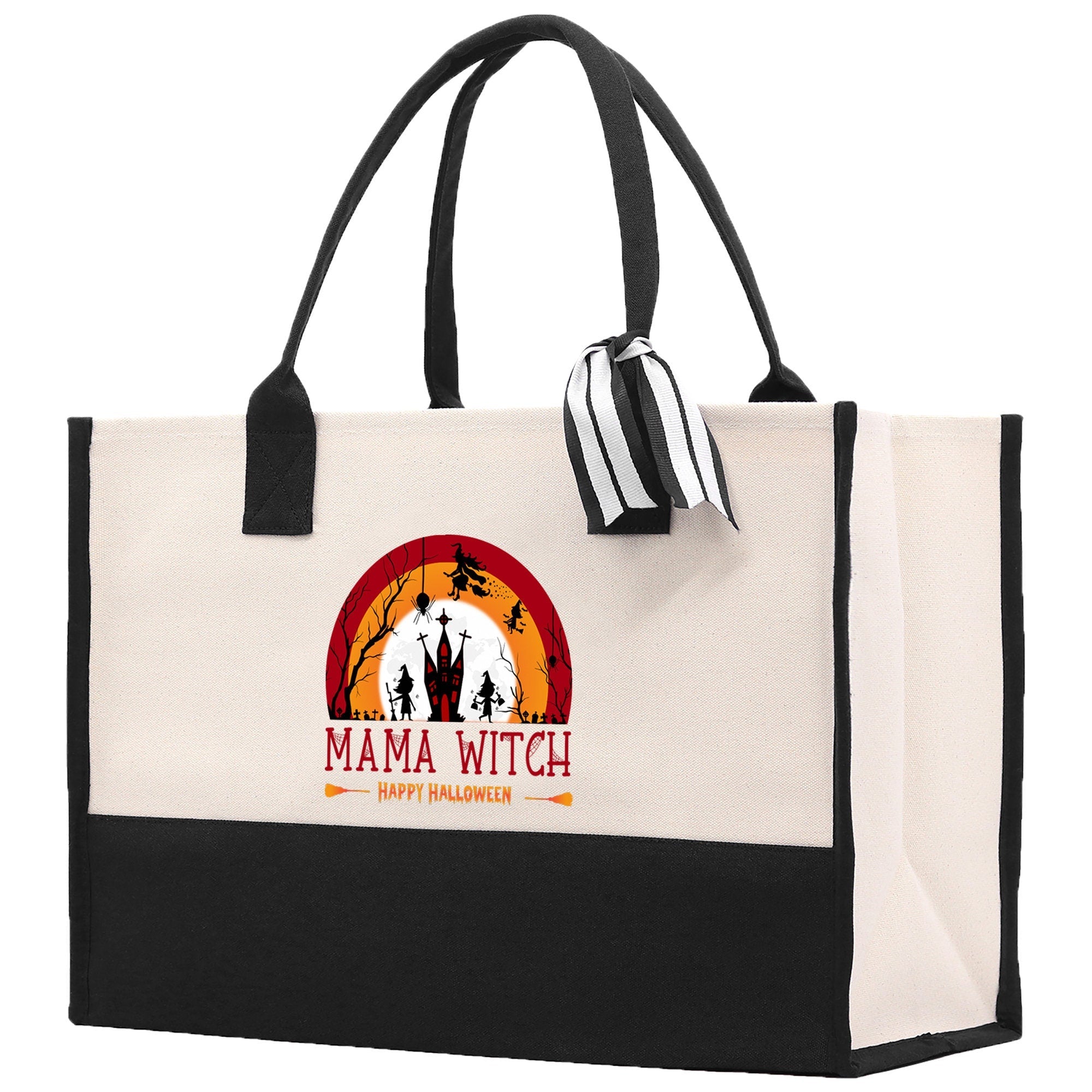 Halloween Trick or Treat Tote Bag Halloween Tote Bag for Kids Halloween Gift Halloween Candy Bag Halloween Doodles Cute Canvas Tote Bag - Aaria Tees Aaria Tees