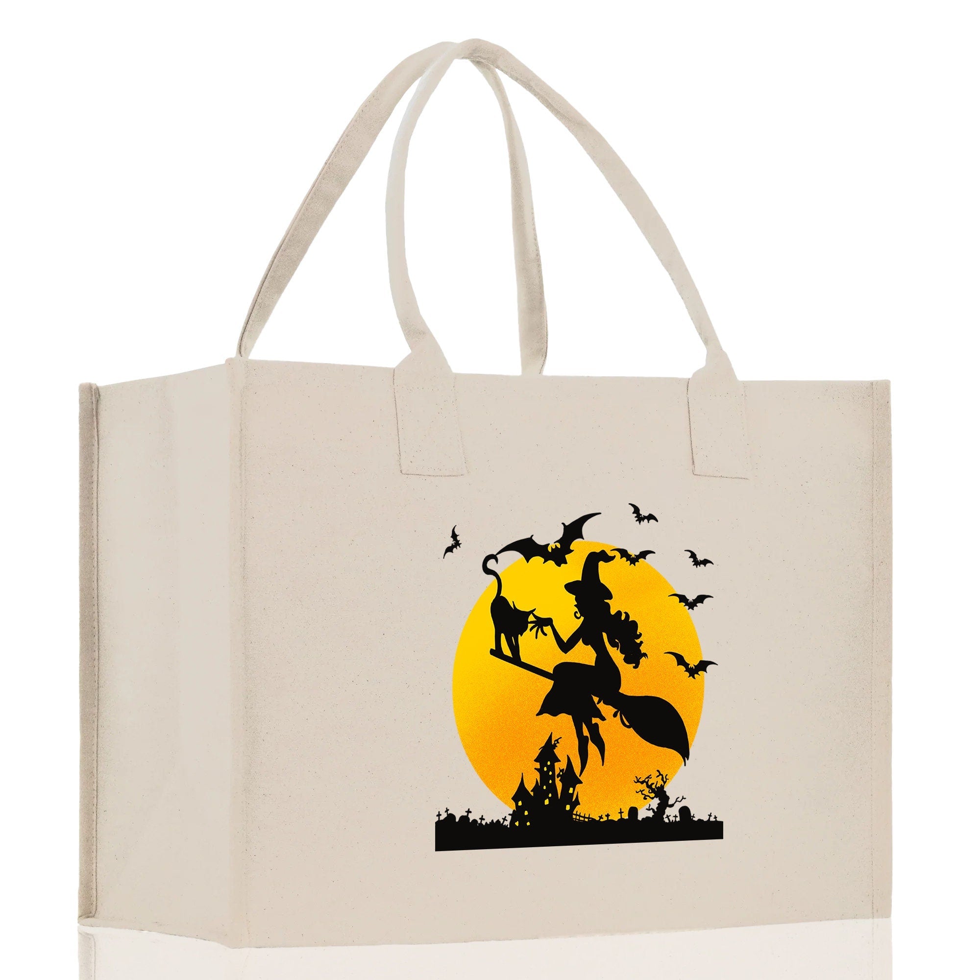 Halloween Trick or Treat Tote Bag Halloween Tote Bag for Kids Halloween Gift Halloween Candy Bag Halloween Doodles Cute Canvas Tote Bag - Aaria Tees Aaria Tees