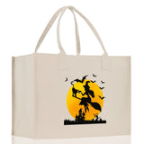 Halloween Trick or Treat Tote Bag Halloween Tote Bag for Kids Halloween Gift Halloween Candy Bag Halloween Doodles Cute Canvas Tote Bag - Aaria Tees Aaria Tees