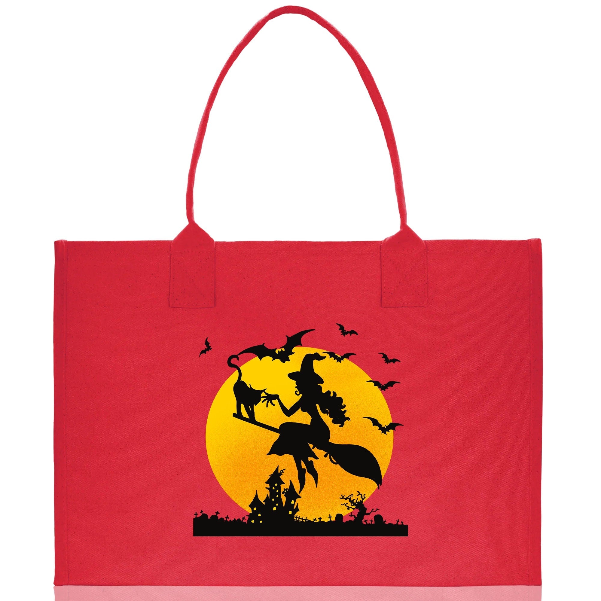 Halloween Trick or Treat Tote Bag Halloween Tote Bag for Kids Halloween Gift Halloween Candy Bag Halloween Doodles Cute Canvas Tote Bag - Aaria Tees Aaria Tees