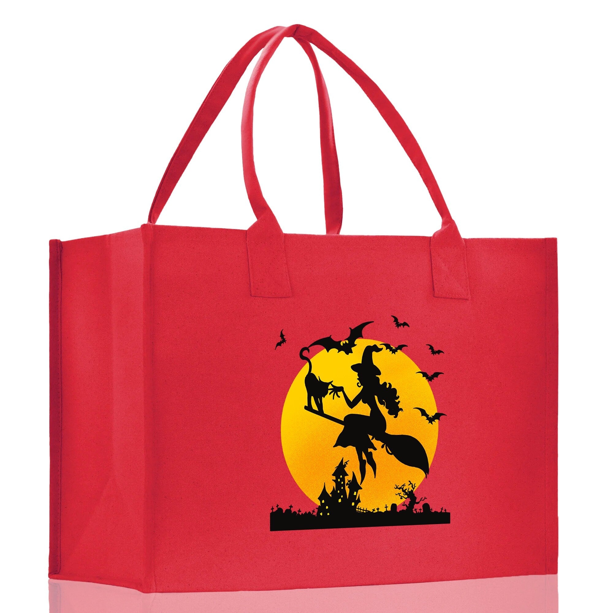 Halloween Trick or Treat Tote Bag Halloween Tote Bag for Kids Halloween Gift Halloween Candy Bag Halloween Doodles Cute Canvas Tote Bag - Aaria Tees Aaria Tees